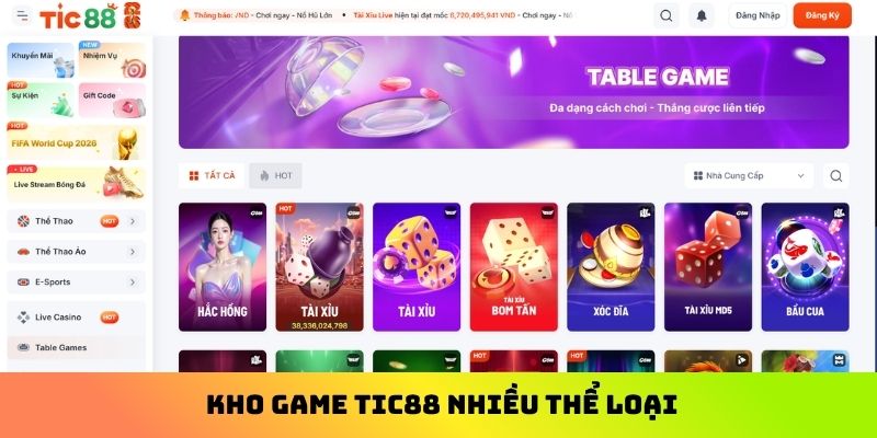 Kho game Tic88 nhiều thể loại